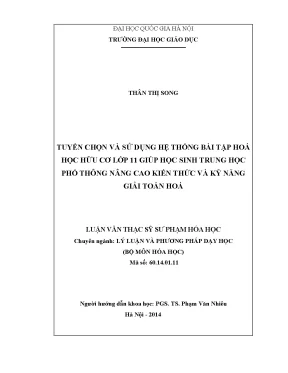 Hệ thống bài tập hóa học hữu cơ lớp 11 cho học sinh