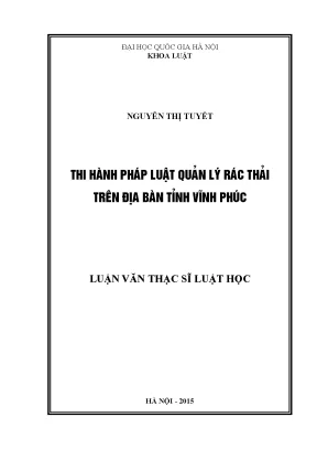 Nâng cao hiệu quả thi hành pháp luật quản lý rác thải