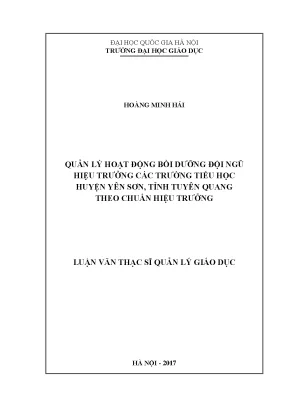 Quản lý bồi dưỡng hiệu trưởng tiểu học tại Yên Sơn,