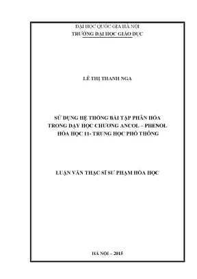 Nâng cao hiệu quả dạy học chương Ancol - Phenol bằng hệ