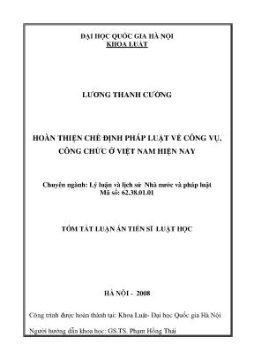 Hoàn thiện chế định pháp luật về công vụ và công chức ở