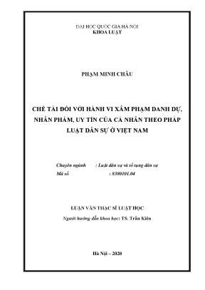 Chế Tài Đối Với Hành Vi Xâm Phạm Danh Dự, Nhân Phẩm, Uy