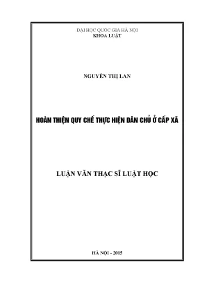 Hoàn thiện quy chế thực hiện dân chủ ở cấp xã: Nghiên