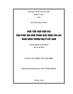 Biện Pháp Bảo Đảm Trong Hoạt Động Ngân Hàng Thương Mại