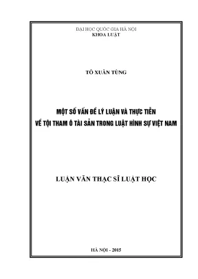 Nghiên cứu tội tham ô tài sản trong luật hình sự Việt Nam