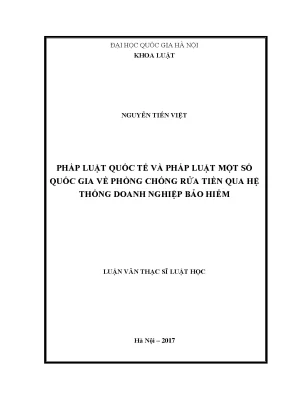 Phòng Chống Rửa Tiền Qua Doanh Nghiệp Bảo Hiểm: Luận Văn