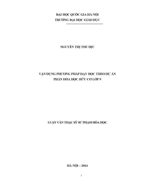 Phương Pháp Dạy Học Theo Dự Án Trong Hóa Học Hữu Cơ Lớp 9