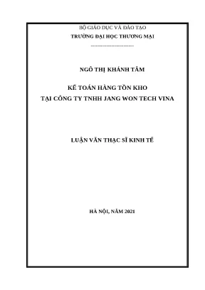 Kế Toán Hàng Tồn Kho Tại Công Ty TNHH Jang Won Tech Vina
