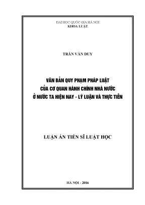 Nghiên cứu văn bản quy phạm pháp luật của cơ quan hành