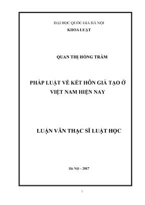 Pháp Luật Về Kết Hôn Giả Tạo Tại Việt Nam: Thực Trạng Và