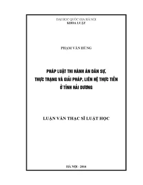 Giải pháp hoàn thiện pháp luật thi hành án dân sự tại 