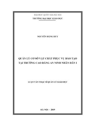 Quản lý cơ sở vật chất trong đào tạo tại trường Cao đẳng