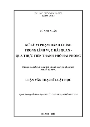 Nghiên cứu xử lý vi phạm hành chính trong lĩnh vực hải