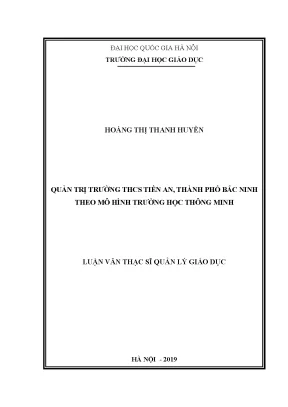 Quản Trị Trường THCS Tiền An Theo Mô Hình Trường Học
