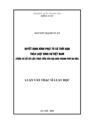 Nghiên cứu quyết định hình phạt tù có thời hạn theo luật