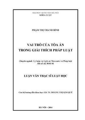 Vai trò của Tòa án trong Giải thích Pháp luật tại Việt Nam
