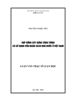 Hợp Đồng Xây Dựng Sử Dụng Vốn Ngân Sách Nhà Nước Tại