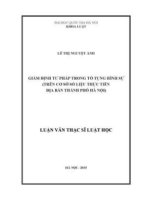 Giám định tư pháp trong tố tụng hình sự tại Hà Nội: