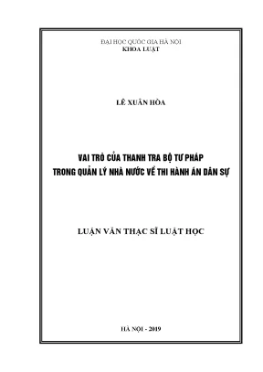 Vai trò của Thanh tra Bộ Tư pháp trong quản lý thi hành