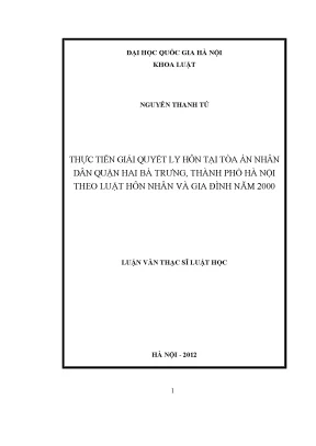 Giải Quyết Ly Hôn Tại Tòa Án Nhân Dân Quận Hai Bà Trưng