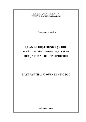 Quản lý hoạt động dạy học tại các trường THCS huyện