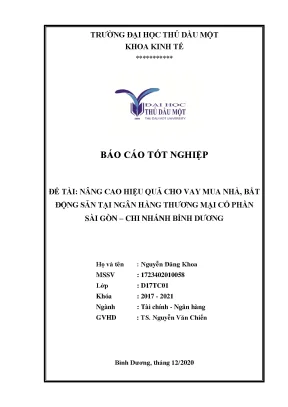 Nâng cao hiệu quả cho vay mua nhà tại ngân hàng Sài Gòn