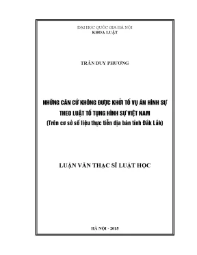 Căn Cứ Không Khởi Tố Vụ Án Hình Sự Theo Luật Tố Tụng