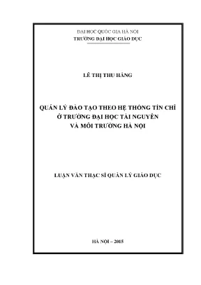 Quản Lý Đào Tạo Theo Hệ Thống Tín Chỉ Tại Trường Đại Học