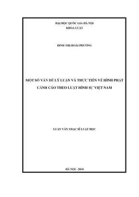 Hình Phạt Cảnh Cáo Theo Luật Hình Sự Việt Nam: Lý Luận