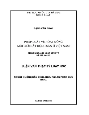 Pháp Luật và Hoạt Động Môi Giới Bất Động Sản Tại Việt Nam