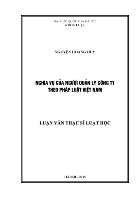 Nghĩa vụ của người quản lý công ty theo pháp luật Việt Nam