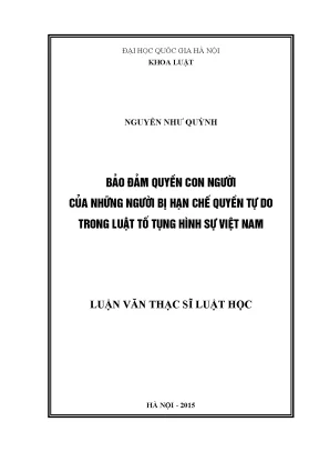 Bảo Đảm Quyền Con Người Trong Tố Tụng Hình Sự Việt Nam