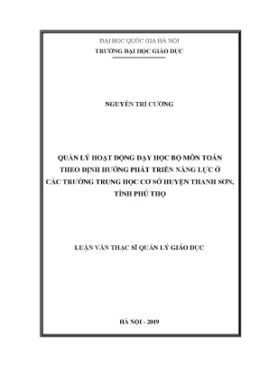 Quản lý dạy học môn Toán theo định hướng phát triển năng