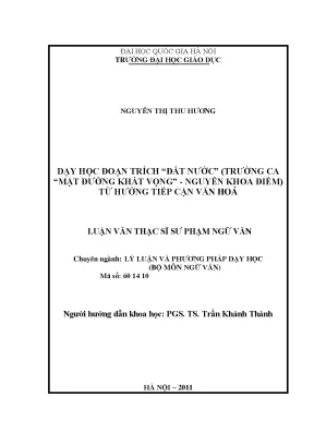Dạy Học Đoạn Trích "Đất Nước" Của Nguyễn Khoa Điềm Từ 