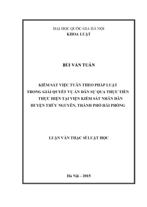 Kiểm Sát Việc Tuân Theo Pháp Luật Trong Giải Quyết Vụ Án