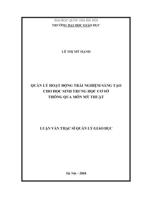 Quản Lý Hoạt Động Trải Nghiệm Sáng Tạo Trong Giáo Dục Mỹ