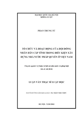 Tổ Chức và Hoạt Động của Hội Đồng Nhân Dân Cấp Tỉnh