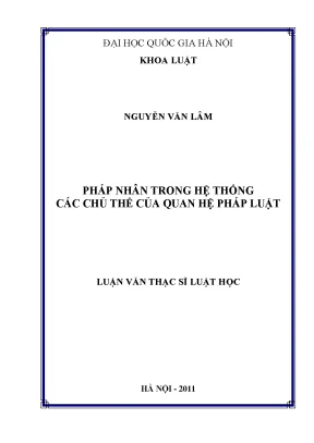Nghiên cứu pháp nhân trong hệ thống pháp luật Việt Nam