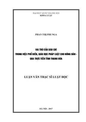 Vai trò của báo chí trong giáo dục pháp luật cho nông