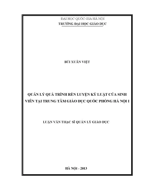 Quản lý rèn luyện kỷ luật sinh viên tại Trung tâm Giáo