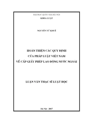 Hoàn thiện quy định cấp giấy phép lao động nước ngoài
