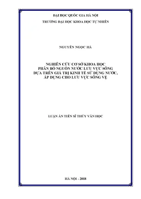Nghiên cứu phân bổ nguồn nước lưu vực sông dựa trên giá
