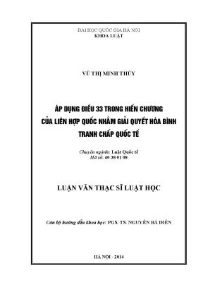 Giải Quyết Hòa Bình Tranh Chấp Quốc Tế Theo Điều 33 Hiến