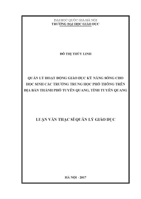 Quản lý giáo dục kỹ năng sống cho học sinh THPT tại
