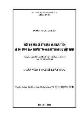 Nghiên cứu tội mua bán người trong luật hình sự Việt Nam