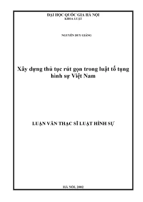Thủ Tục Rút Gọn Trong Luật Tố Tụng Hình Sự Việt Nam