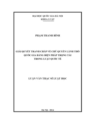 Giải Quyết Tranh Chấp Chủ Quyền Lãnh Thổ Quốc Gia Bằng