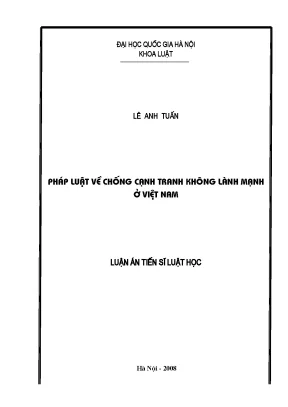 Nghiên cứu pháp luật về chống cạnh tranh không lành mạnh