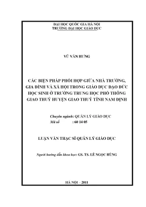 Phối hợp giữa nhà trường, gia đình và xã hội trong giáo