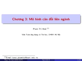 Mô hình cân đối liên ngành (I/O): Lý thuyết và ứng dụng